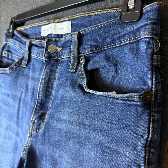 Signature Levi Strauss Jeans Mens 30x31 Blue S37 Slim Fit Denim Stretch Pants - Picture 2 of 13